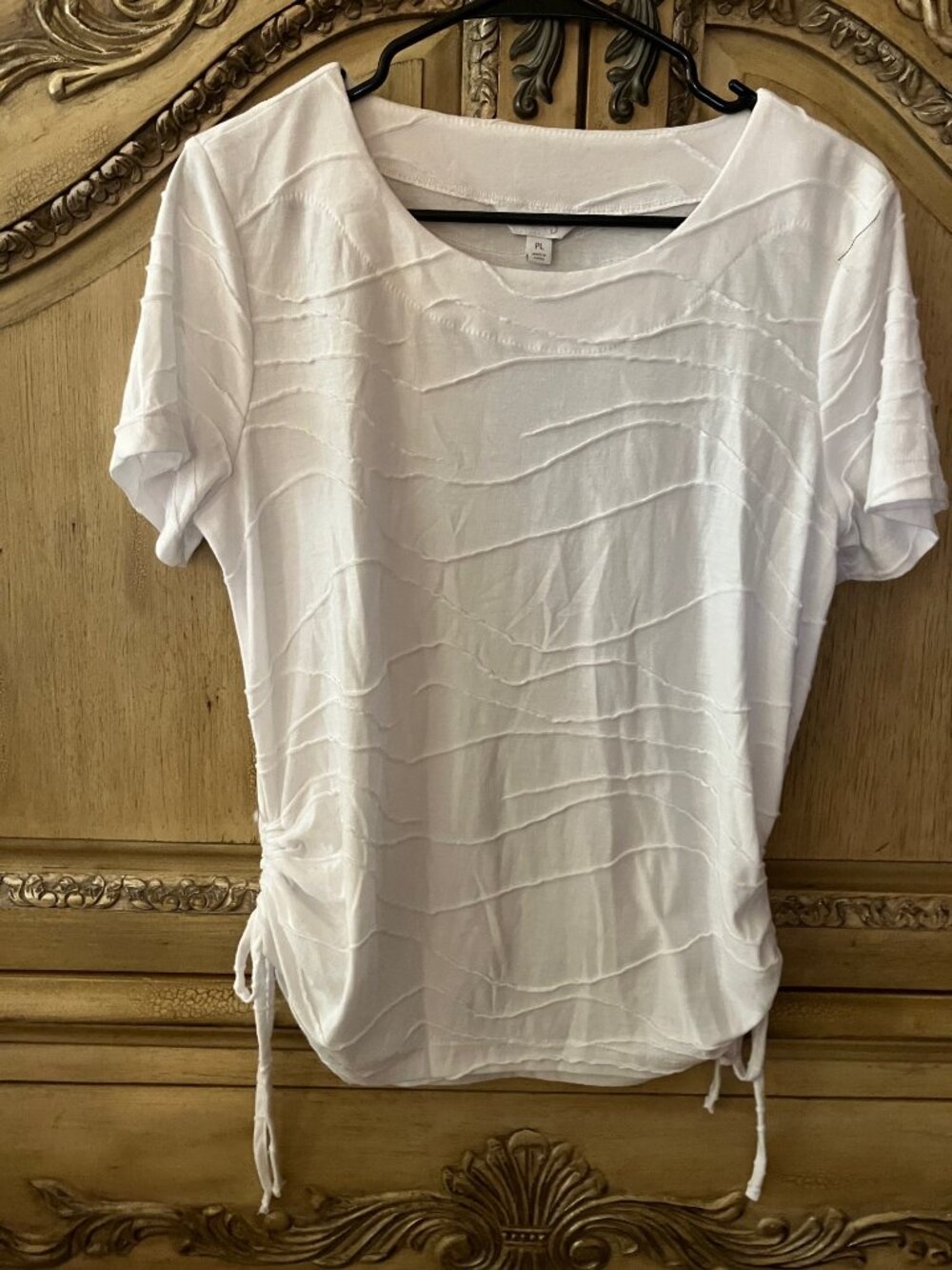 CORAL BAY - White textured tee shirt - PL Petite Large